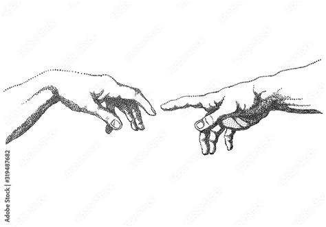 The Creation Of Adam Vector Hands Vector De Stock Adobe Stock