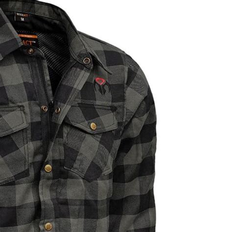 Rideract Mens Motorcycle Flannel Shirt Reinforced Motorbike Shirt