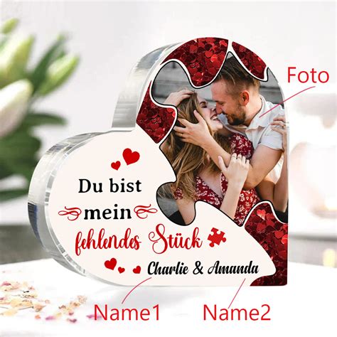 Kettenmachen Personalisiertes Foto 2 Namen Acryl Deko Du Bist Mein