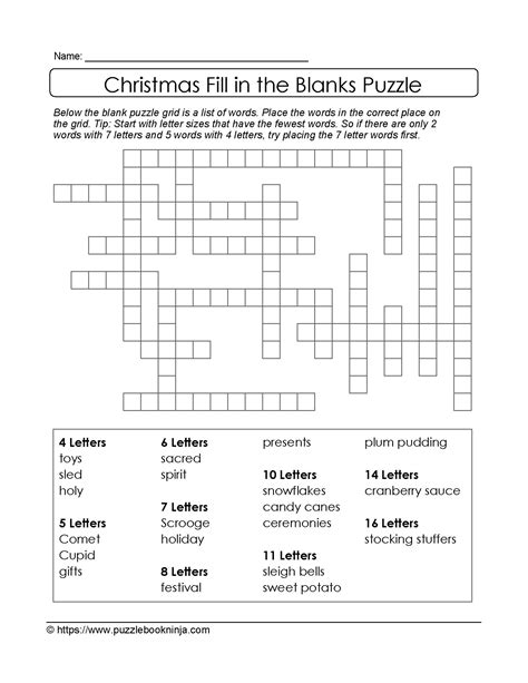 Printable Fill It In Puzzles Printable Word Searches