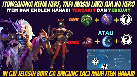 ITEM DAN EMBLEM HERO HANABI TERSAKIT TERBARU DI MOBILE LEGEND BUILD