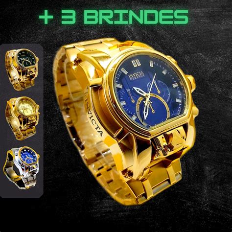 Relógio Masculino INVICTA Zeus Magnum Dourado Banhado a Ouro 18K Luxo