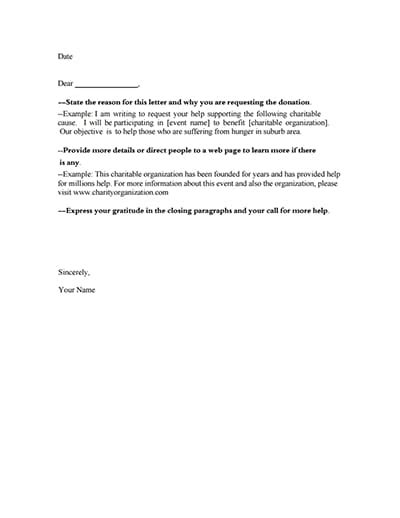 Carta De Solicitud De Donacion