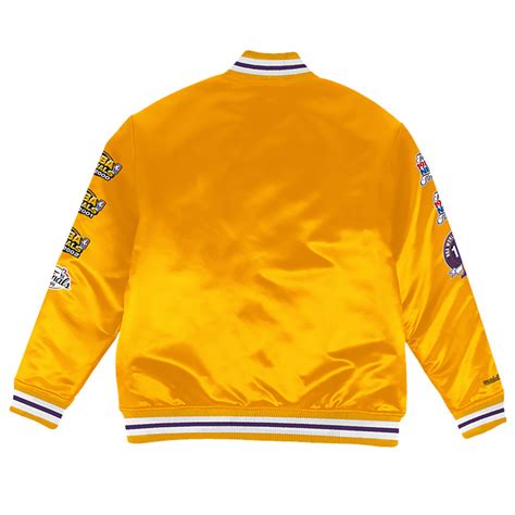 Full Snap Satin Black Champ City Los Angeles Lakers Jacket Jackets