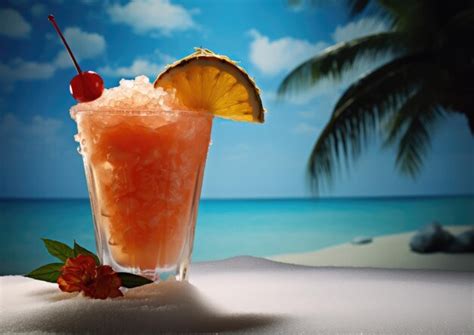 Premium Ai Image A Closeup Of A Sex On The Beach Cocktail In A Frosted Glass Emphasizing Its