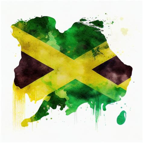 Premium AI Image | Jamaican flag in watercolor style by Generative AI