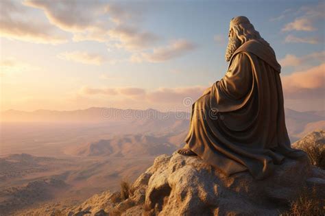 Moses On Mount Nebo Generative Ai Stock Illustration Illustration Of