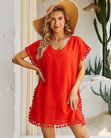 Yincro Women Swimsuit Cover Up Shirt Tassel Sexy Beach Bathing Suit For Swimwear Bikini