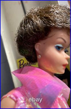 Vintage Original Barbie Doll With Box Stand Brunette Bubble Cut Retro Japan Outfit Vintage