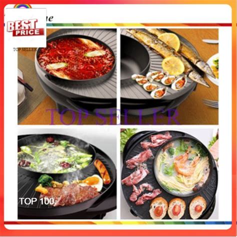 Bbq Grill Steamboat Hot Pot Shabu Roast Fry Pan W Shopee Malaysia