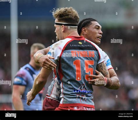 Warrington England 22nd July 2023 Tom Amone Of Leigh Leopards And