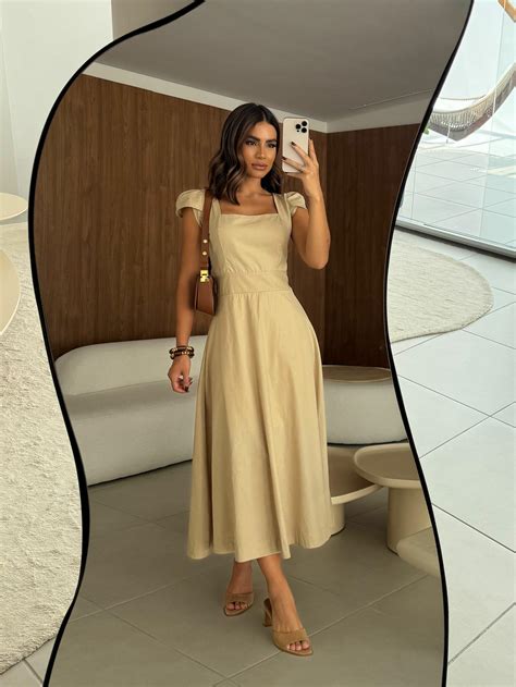 Vestido Midi Nude A Partir De R