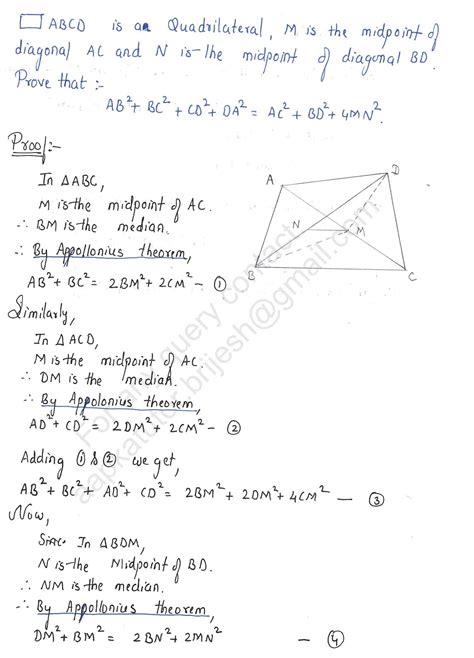 In Quadrilateral Abcd M Is The Midpoint Of Diagonal Ac And N Is The