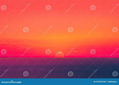 Vibrant Sunset With Gradients Of Orange And Pink Stock Illustration