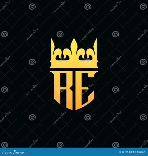 Initial Letters Rd Logo Monogram Emblem Style With Crown Stock Vector