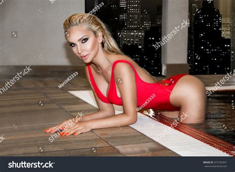 Sexy Red Bikini On Suntanned Slim Stock Photo Shutterstock