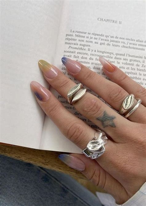 Colourful Minimalist Nails Nail Art Gel Nails Nude Nails