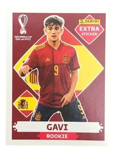 Figurinha Extra Sticker Gavi Rookie Bordô Qatar 2022 Panini