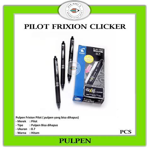 Jual Pilot Pulpen Pen Frixion Pilot Hitam Clicker Bisa Dihapus