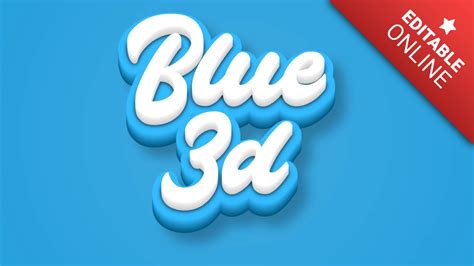 Texto 3d Azul Gerador De Efeito De Texto