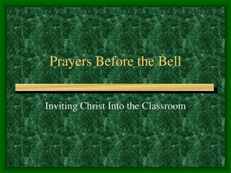 Ppt Prayers Before The Bell Powerpoint Presentation Free Download