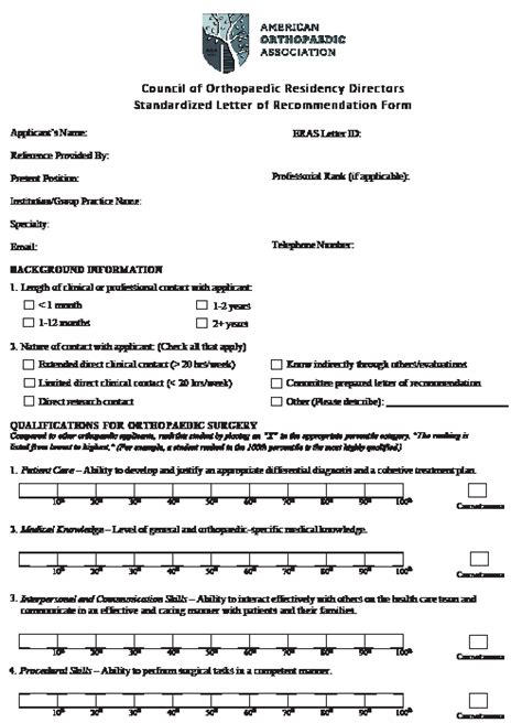 The Utility Of The Standardized Letter Of Recommendation For Orthopedic