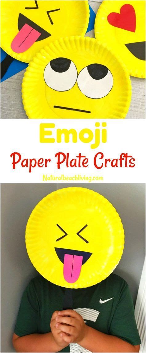 Super Cute Emoji Paper Plate Craft Emoji Party Ideas Natural Beach