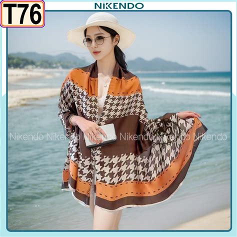 Khăn Choàng Lụa Đi Biển Bản To 180x90 80 cm Áo Choàng Bikini Quàng Cổ