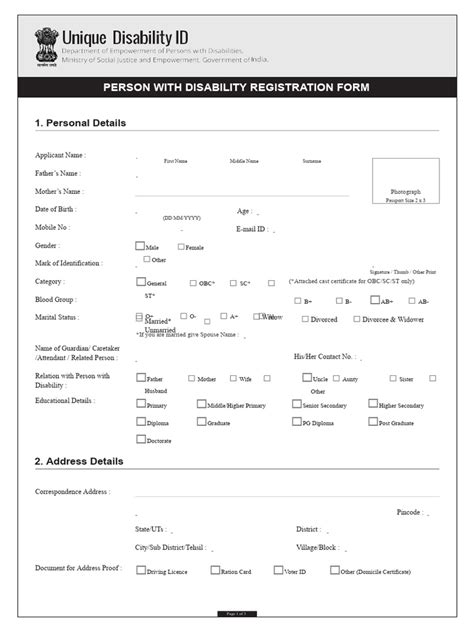 Pwd Form Full Pdf Disability Identity Document