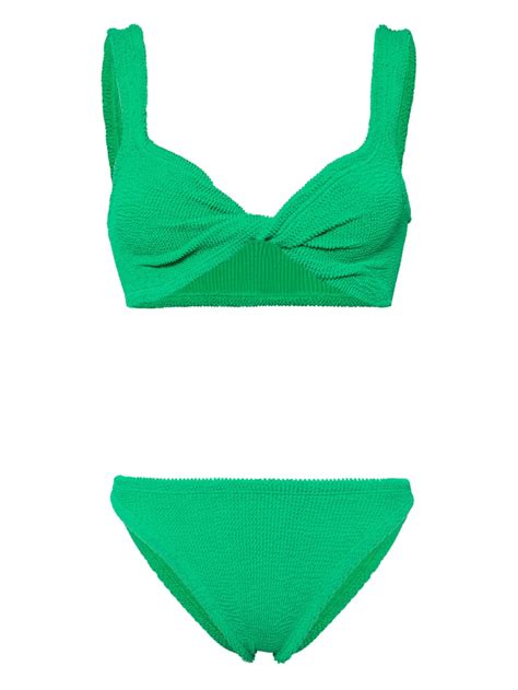 Hunza G Crinkled Bikini Set In Green ModeSens