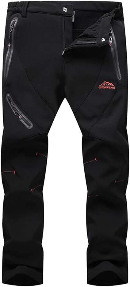 Hombres Pantalones De Softshell Transpirable Fleece Lined Impermeable