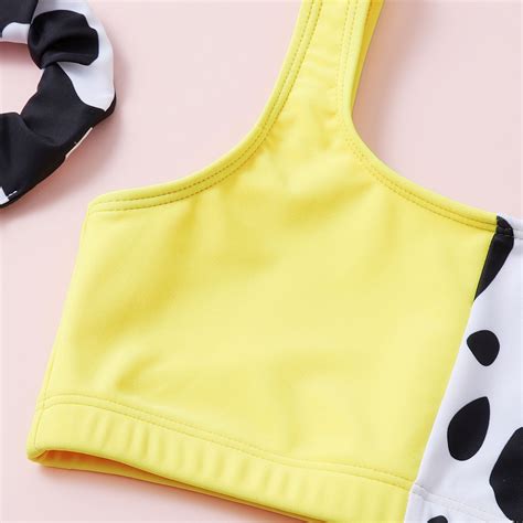 Akiihool Girls Tankini Piece Swimwear Tropical Print Bikini Ruffle Bathing Suit Ye Years