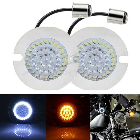 Amber White Led Turn Signal Inserts For Harley Road Tour Glide