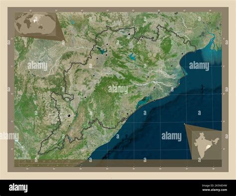 Odisha State Of India High Resolution Satellite Map Locations Of