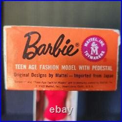 VTG 1962 Mattel Brunette Bubble Cut Barbie Doll Japan 850 Original Box Stand Vintage Japan Doll