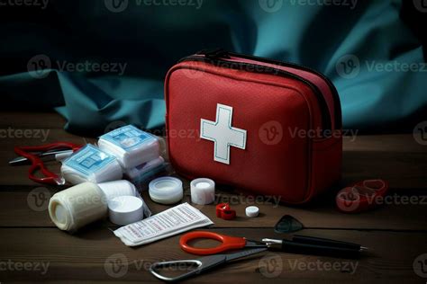 First Aid Kit Concept with Medical Bandages. Generative By Ai 29507409 ...