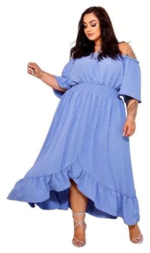 Vestido Plus Size Pipoquinha Manga Ciganinha Parcelamento Sem Juros