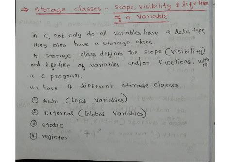 Storage Class Sem 2 Problem Solving Using C Bsc Computer Science