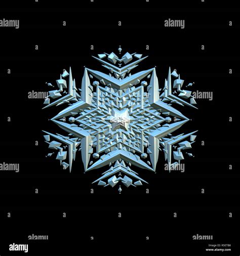 snowflake  illustration isolated   black background stock photo