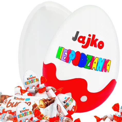 DUŻE JAJKO NIESPODZIANKA XXL na prezent ze słodyczami kinder pudełko