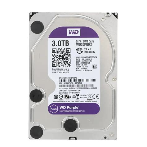 Western Digital WD Purple 3TB Surveillance HDD Hard Disk Drive Desktop ...