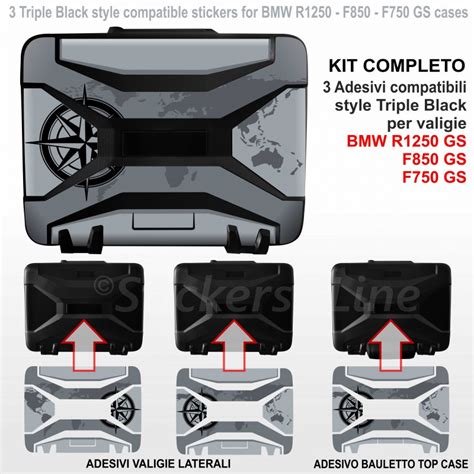 Kit Adesivi Per Valigie In Plastica Nera Bmw R F F Gs