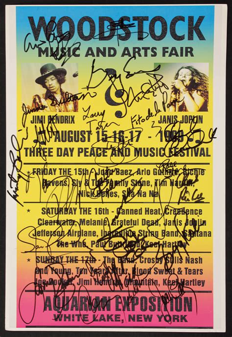 Lot Detail Woodstock Performers Signed Woodstock Poster Photo Print