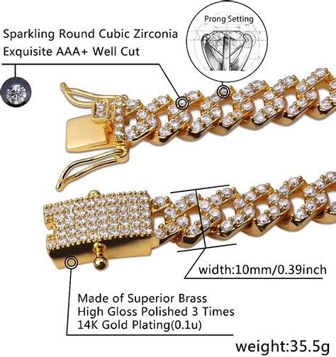 Buy Topgrillz Mm Iced Out Lab Diamond Prong Long Buckle Miami Cuban