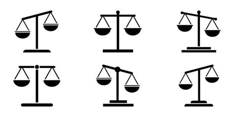 Conjunto De Iconos De Vector De Libra De Equilibrio Juicio Juez