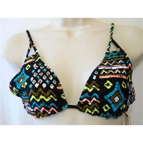 Volcom Swim New Volcom Bikini Top Tribal Instinct Black Reversible Large L Swimwear Women