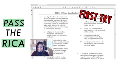 How To Pass The Rica California Teaching Credential Youtube