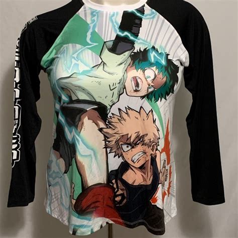 Hot Topic Swim Hot Topic My Hero Academia Deku Bakugo Swimsuit Swim Top Rash Guard Plus