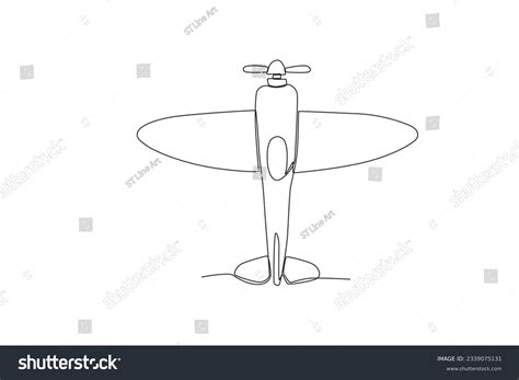 Top View Airplane Vintage Plane One-line Stock Vector (Royalty Free ...