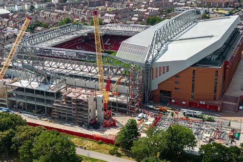 New Photos Of M Anfield Road End Expansion Roof Truss Lifted